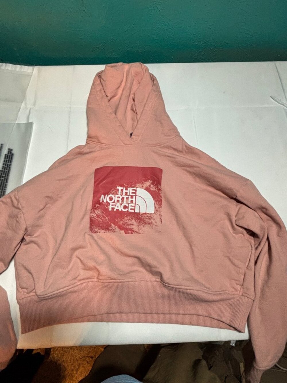 The North Face Women's Cropped Hoodie Dusty Pink Box Logo